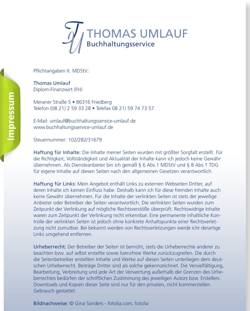 Thomas Umlauf, Buchhaltungsservice